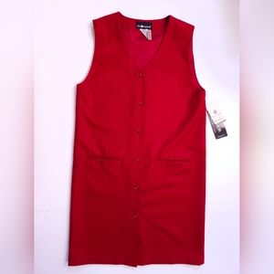 NWT Vintage Sag Harbor Red Wool Jumper Shift Dress 90s Womens Medium